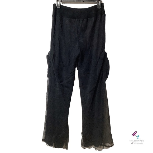 Guess Collection NWT - Sz M - Silk carpenter style wide leg flowy pants 2-layers - Picture 3 of 11